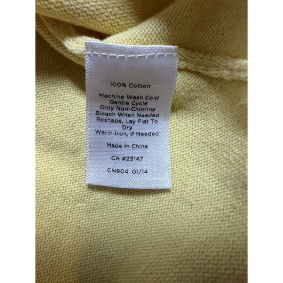 Talbots Women Yellow Embroidered Angel Fish Sweater 1X 3/4 Sleeve 100% Cotton - Picture 8 of 11